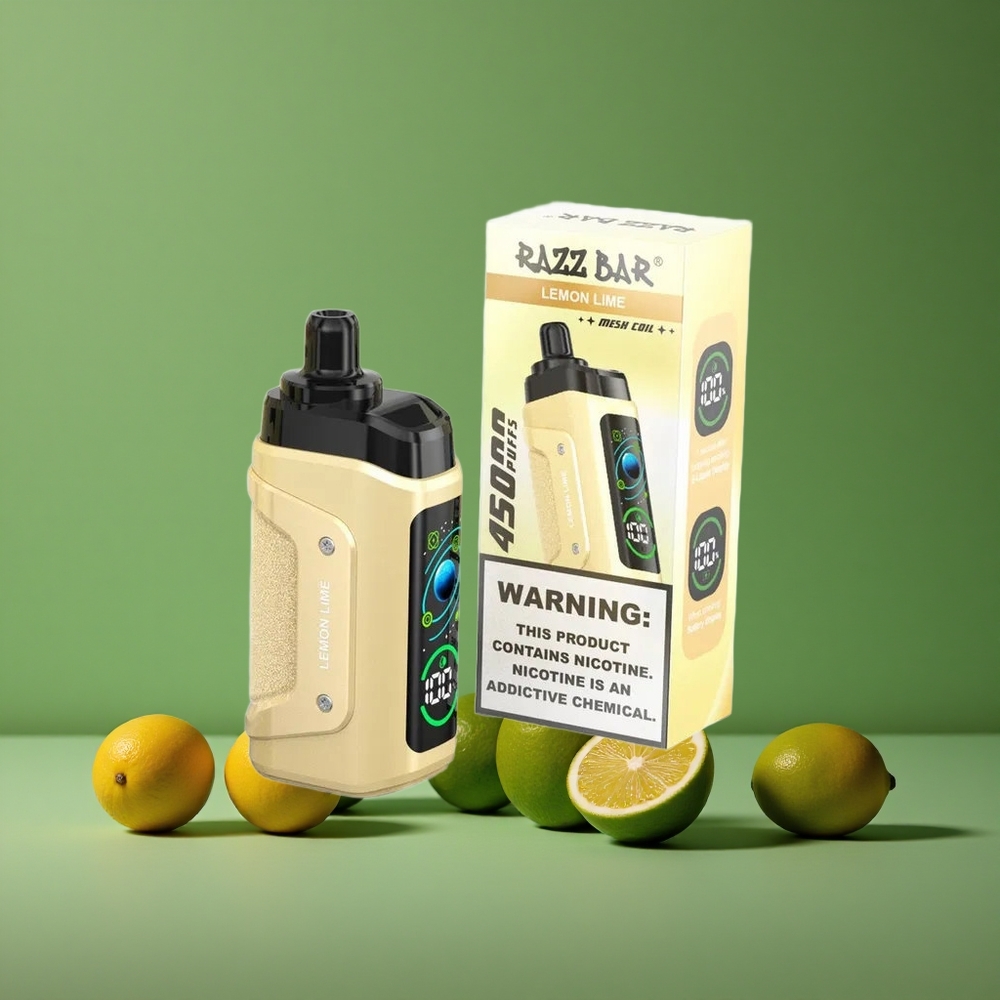 Citron Lime Razz Bar 45000 Pust Justerbar Luftgennemstrømning 1,0 Ohm Mesh Coil Denmark vape