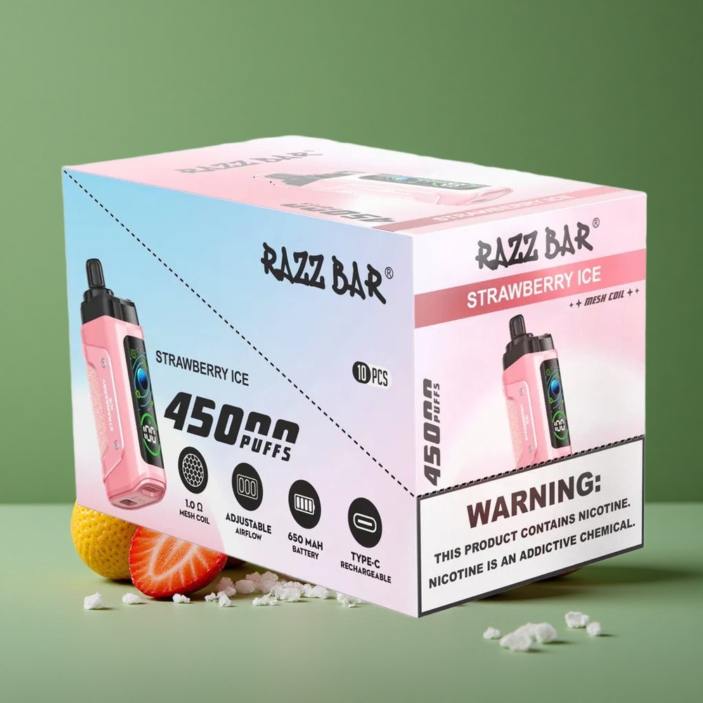 Jordbær Is Razz Bar 45000 Puffs 1.0 Ohm Mesh Coil Denmark vape