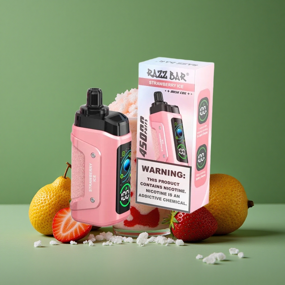 Jordbær Is Razz Bar 45000 Puffs 1.0 Ohm Mesh Coil Denmark vape