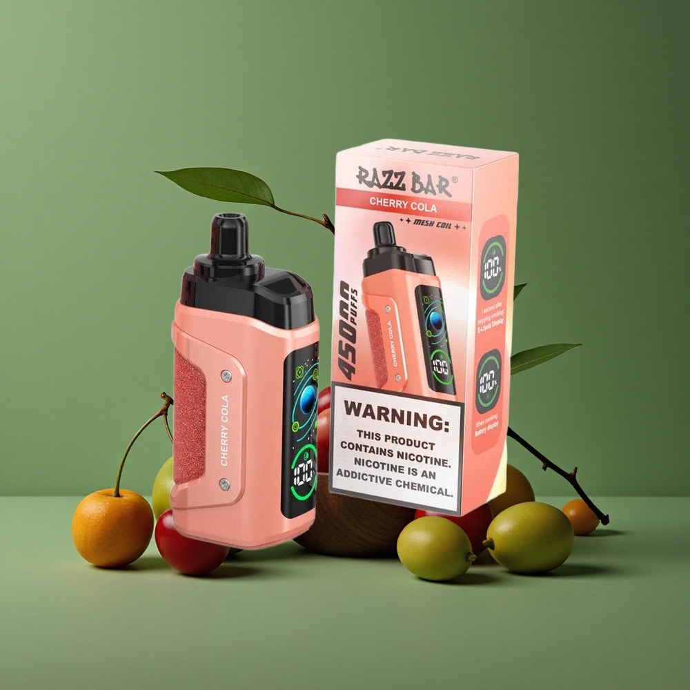 Kirsebær Cola Razz Bar 45000 Pust Justerbar Luftgennemstrømning Denmark vape