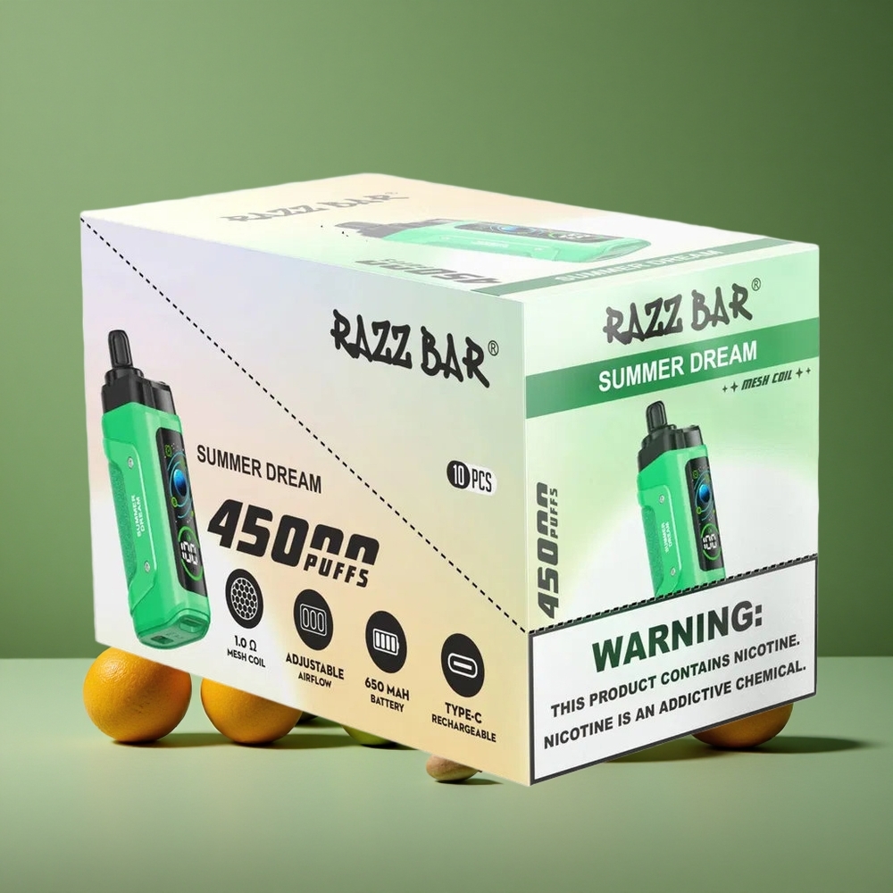 Sommer Drøm Razz Bar 45000 Pust Justerbar Luftgennemstrømning Denmark vape