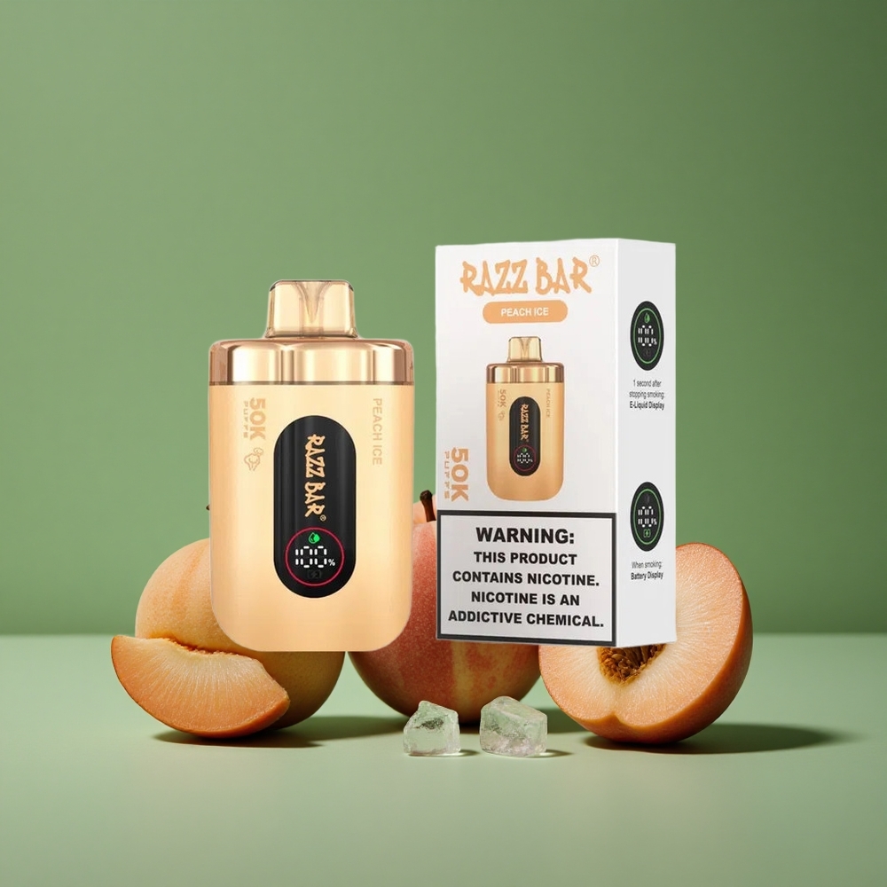 Fersken Is Razz Bar 50000 Pust 1.0 Ohm Mesh Coil Denmark vape