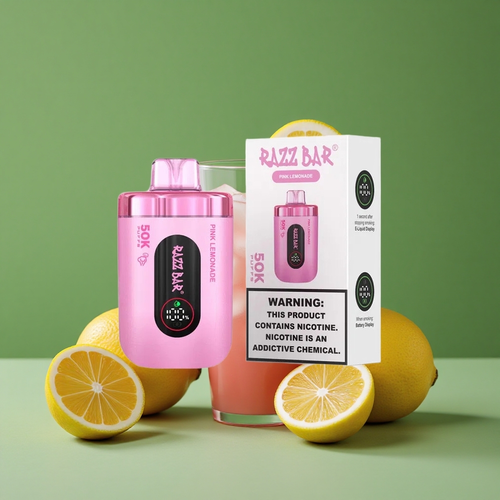 Pink Lemonade (Rosa Citron) Razz Bar 50000 Pust Type-C Genopladelig Denmark vape