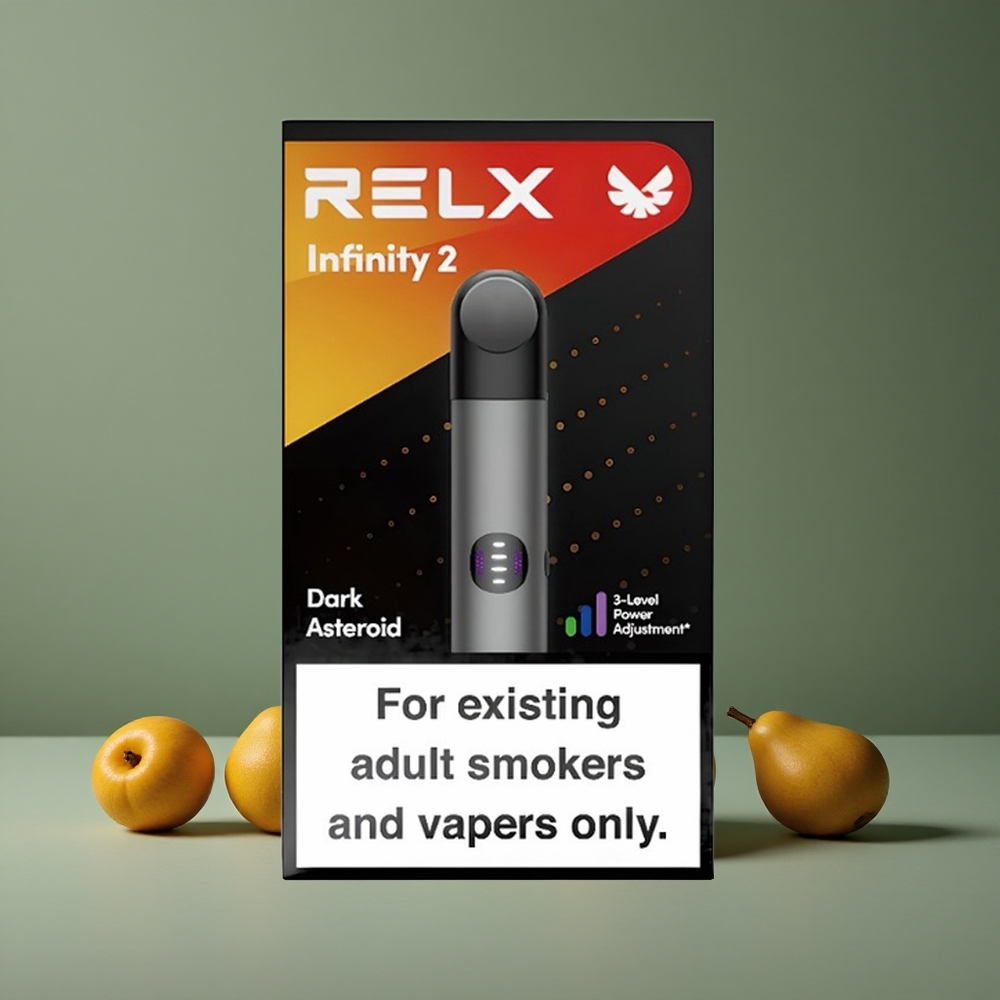Grå Relx Infinity 2 600-650 puff Pod Kapacitet: 1,9 ml Denmark vape