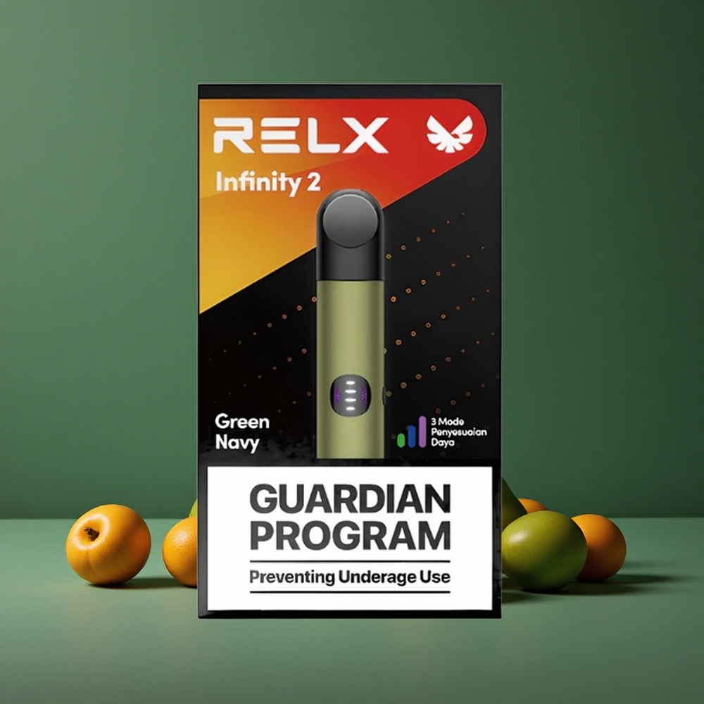 Grønnavy Relx Infinity 2 600-650 puff 1,9 ml pod kapacitet Denmark vape