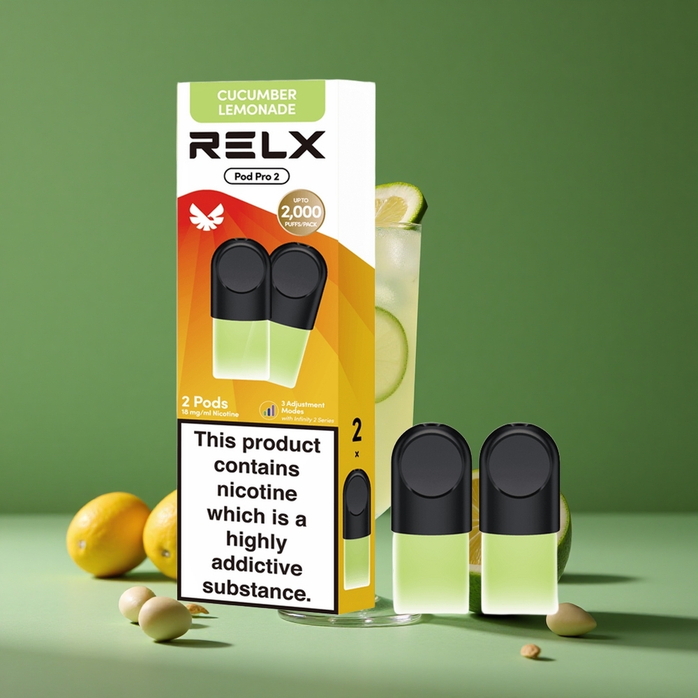 Beverage-Agurk Lemonade RELX Pod Pro 2 600 puff Nikotinindhold:1,8% Denmark vape
