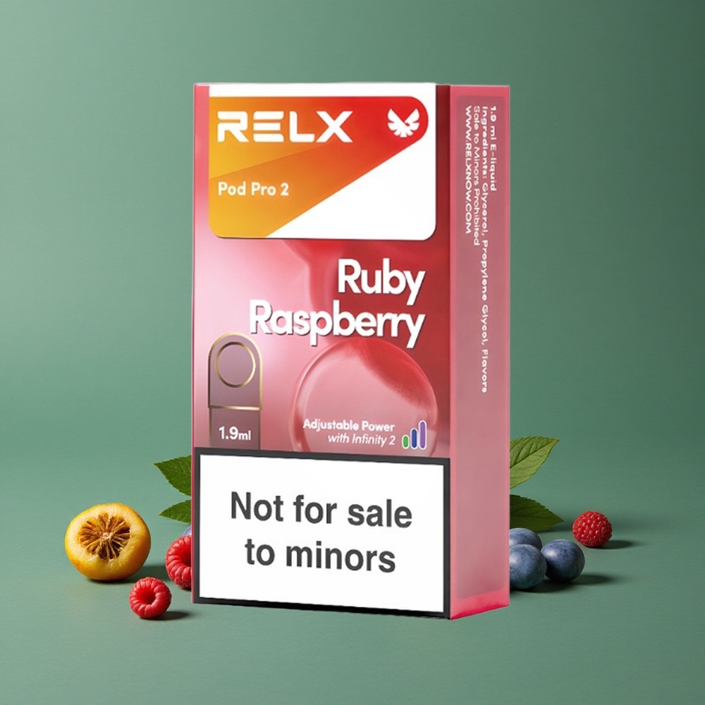 Blå Hindbær Relx Pod Pro 2 600 puff 0% Nikotin Denmark vape
