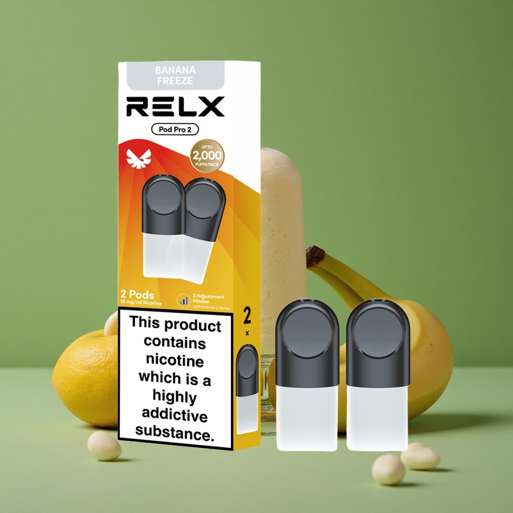 Dessert-Banana Is (Dessert-Banan Is) RELX Pod Pro 2 600 puff 1,9ml 1,8% nikotinindhold Denmark vape