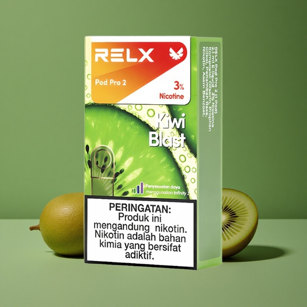 Kiwi Blast Relx Pod Pro 2 600 puff 3% nikotin 1.9ml Denmark vape