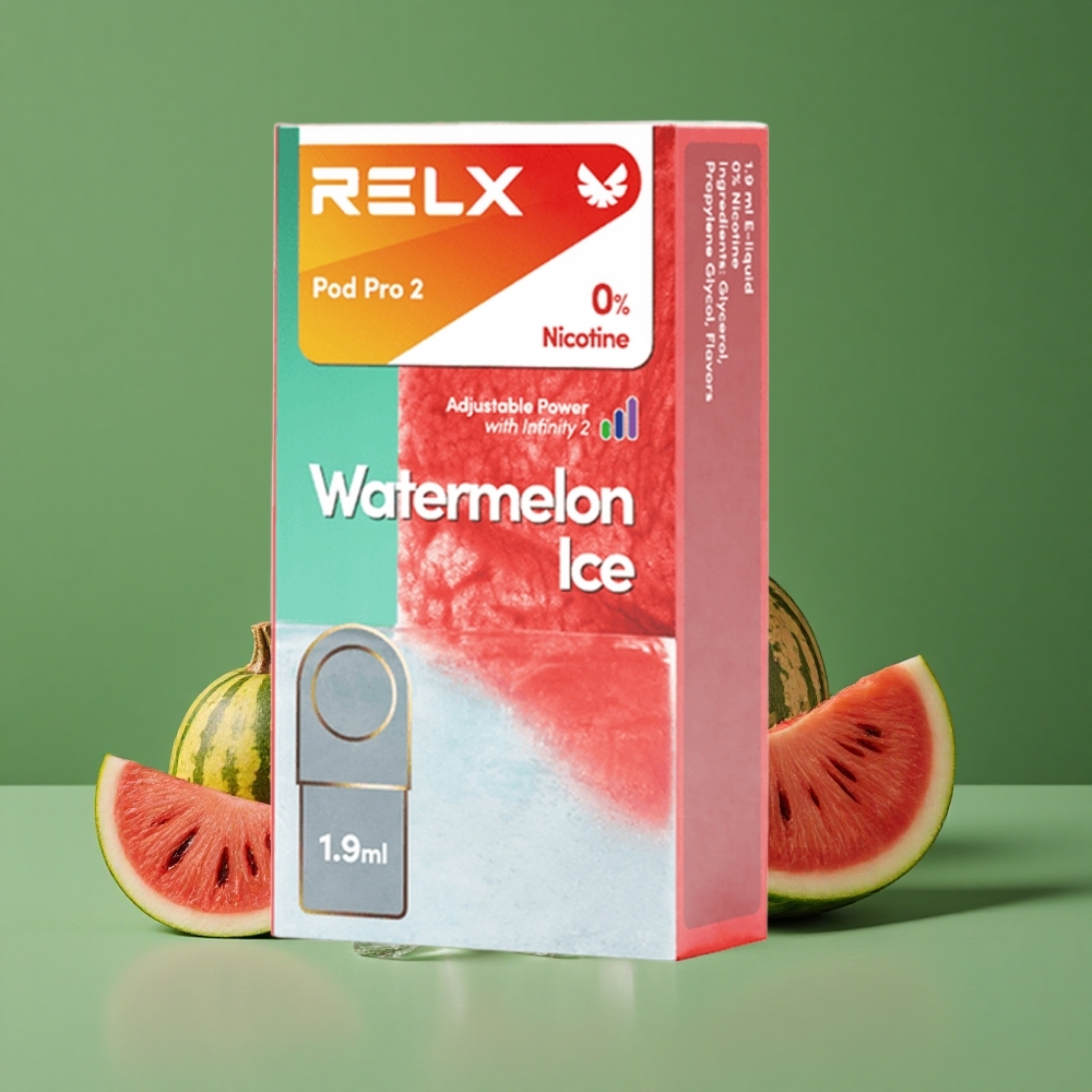 Vandmelon Is Relx Pod Pro 2 600 puff 0% Nikotin 1.9ml Denmark vape
