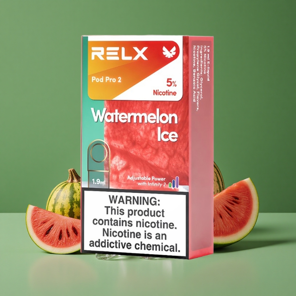 Vandmelon Is Relx Pod Pro 2 600 puff Nikotininhold: 5%, Dampekapacitet: 1.9ml Denmark vape