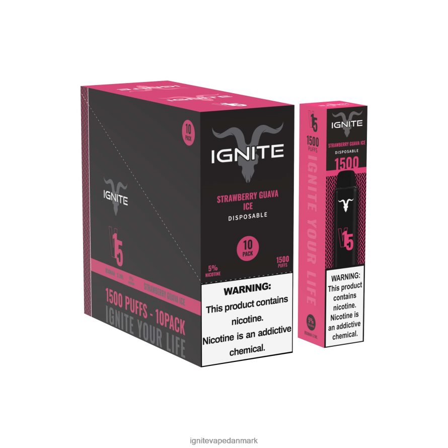 IGNITE V15 vape pen 10-pak jordbær æble vandmelon 4BPLPD104 Ignite Vape Helsingør
