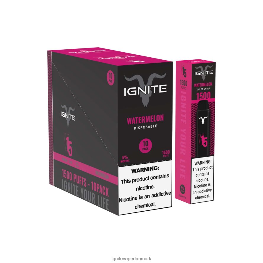 IGNITE V15 vape pen 10-pak jordbær æble vandmelon 4BPLPD104 Ignite Vape Helsingør