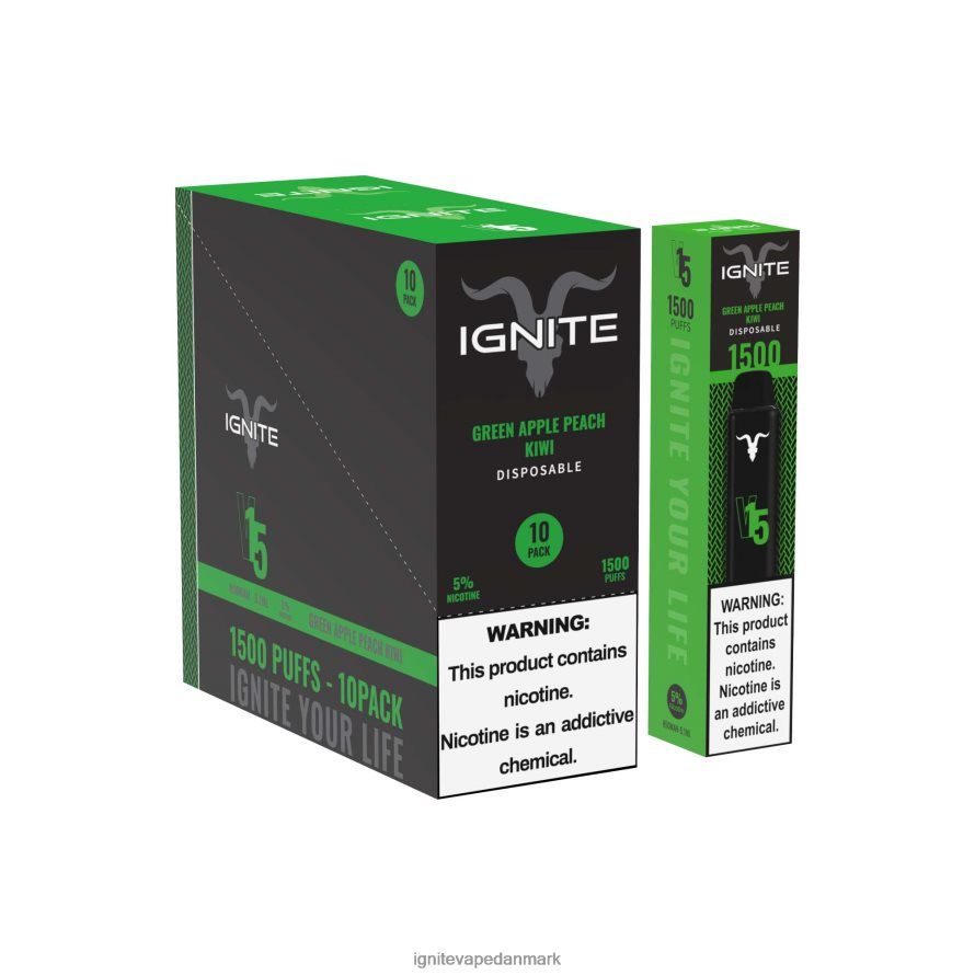 IGNITE V15 vape pen 10-pak jordbær æble vandmelon 4BPLPD104 Ignite Vape Helsingør