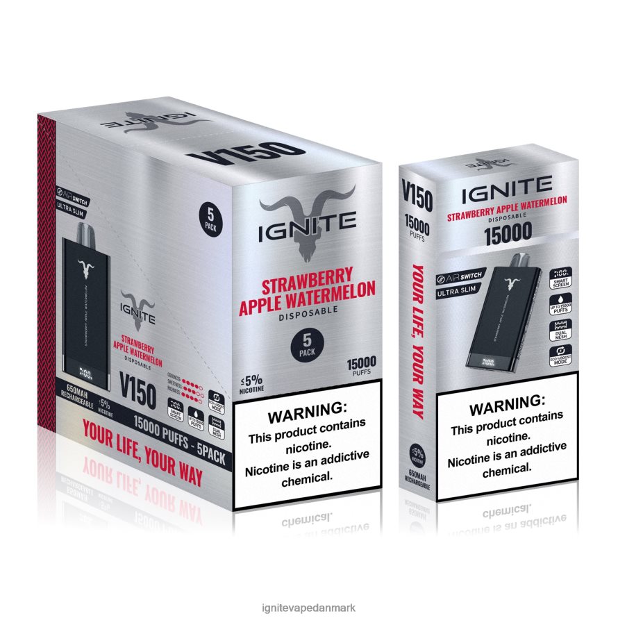 IGNITE V150 vape pen 5-pak bærsprængning 4BPLPD10 Best Ignite Flavors