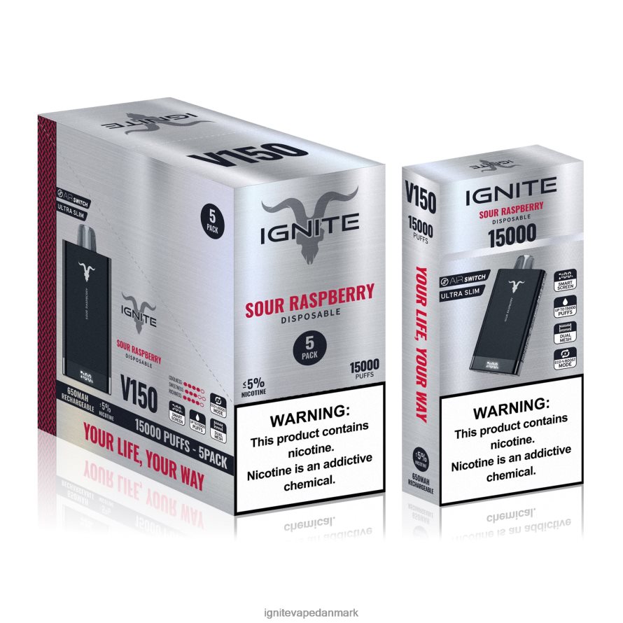IGNITE V150 vape pen 5-pak bærsprængning 4BPLPD10 Best Ignite Flavors