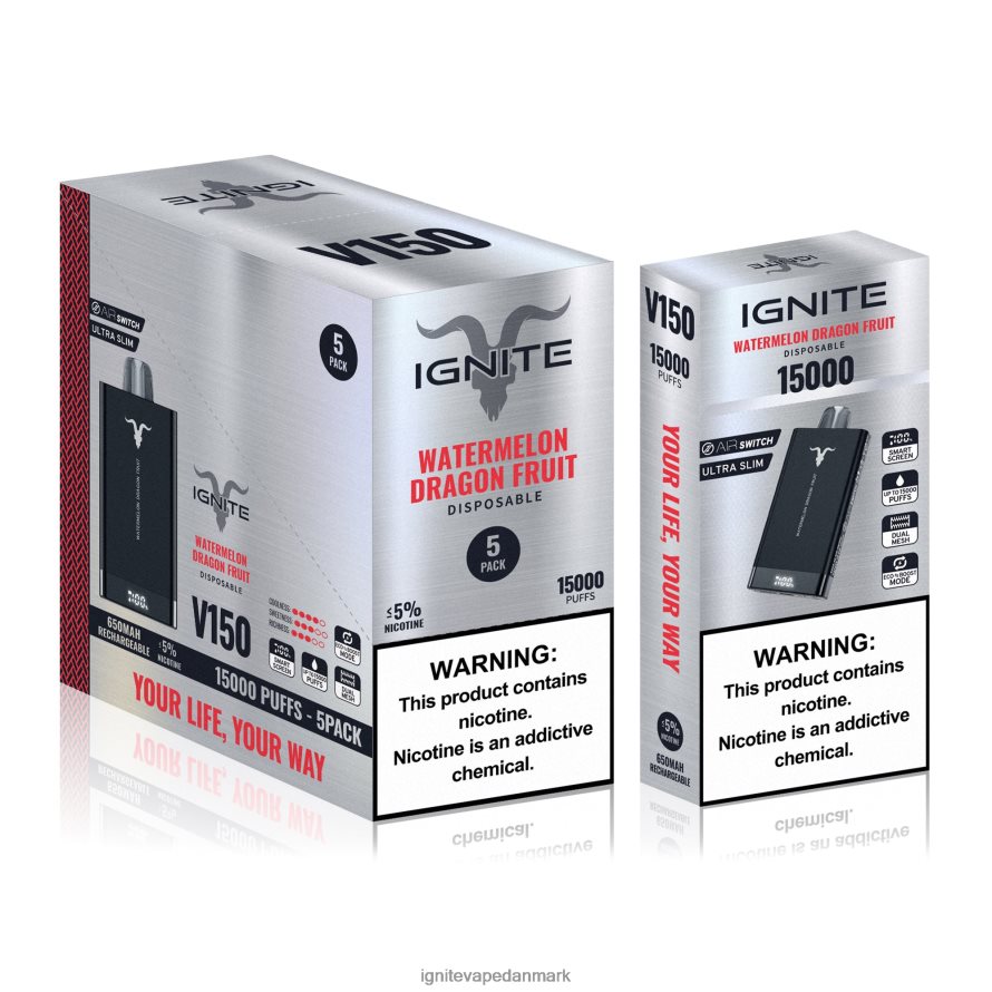 IGNITE V150 vape pen 5-pak bærsprængning 4BPLPD10 Best Ignite Flavors