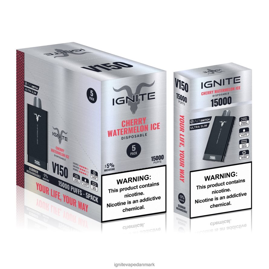 IGNITE V150 vape pen 5-pak bærsprængning 4BPLPD10 Best Ignite Flavors