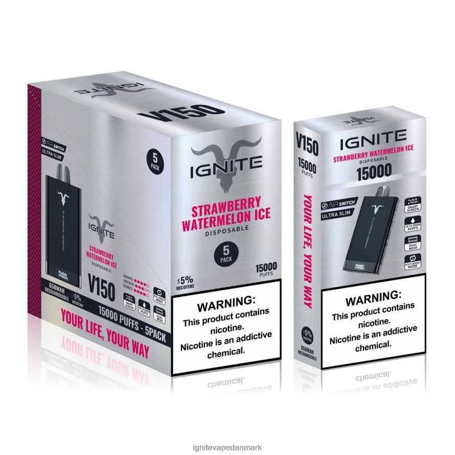 IGNITE V150 vape pen 5-pak bærsprængning 4BPLPD10 Best Ignite Flavors