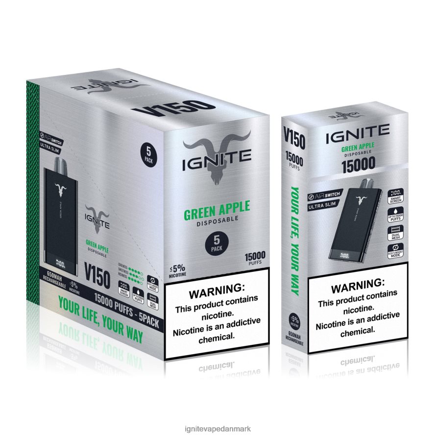 IGNITE V150 vape pen 5-pak bærsprængning 4BPLPD10 Best Ignite Flavors