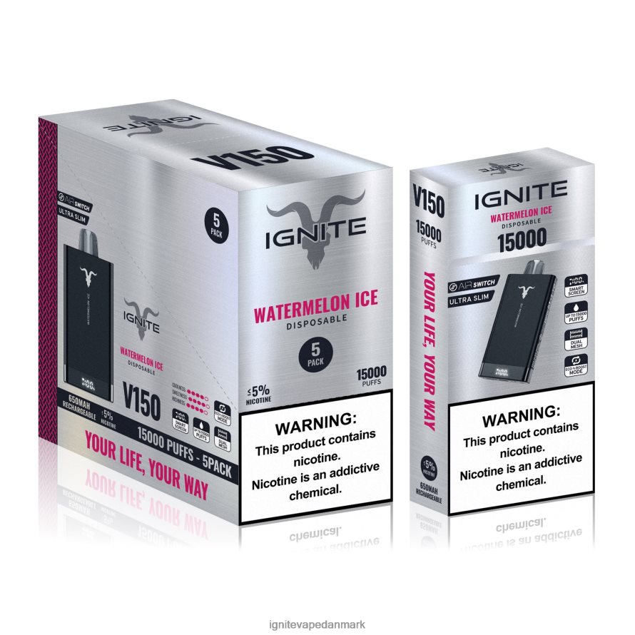 IGNITE V150 vape pen 5-pak bærsprængning 4BPLPD10 Best Ignite Flavors
