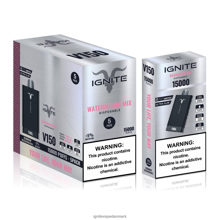 IGNITE V150 vape pen 5-pak bærsprængning 4BPLPD10 Best Ignite Flavors