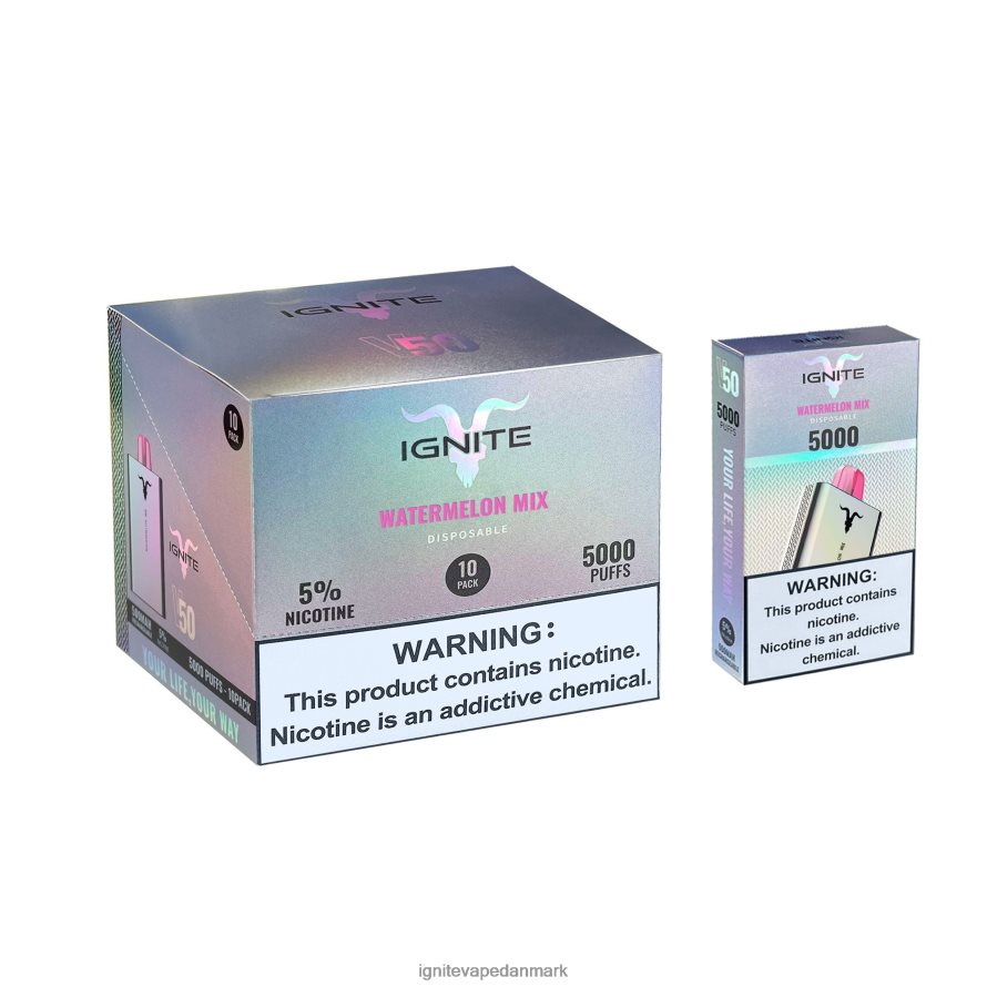 IGNITE V50 vape pen 10-pak vandmelon is 4BPLPD151 Ignite Danmark