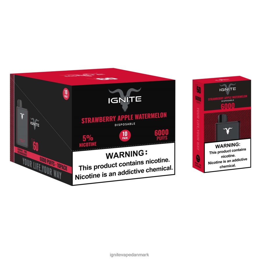 IGNITE V60 vape pen 10-pak jordbær kiwi 4BPLPD26 Ignite Vape Reviews