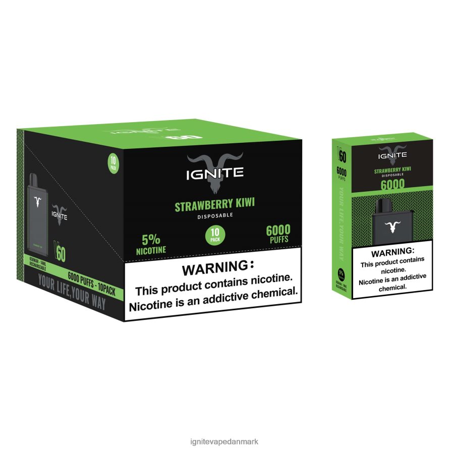 IGNITE V60 vape pen 10-pak jordbær kiwi 4BPLPD26 Ignite Vape Reviews