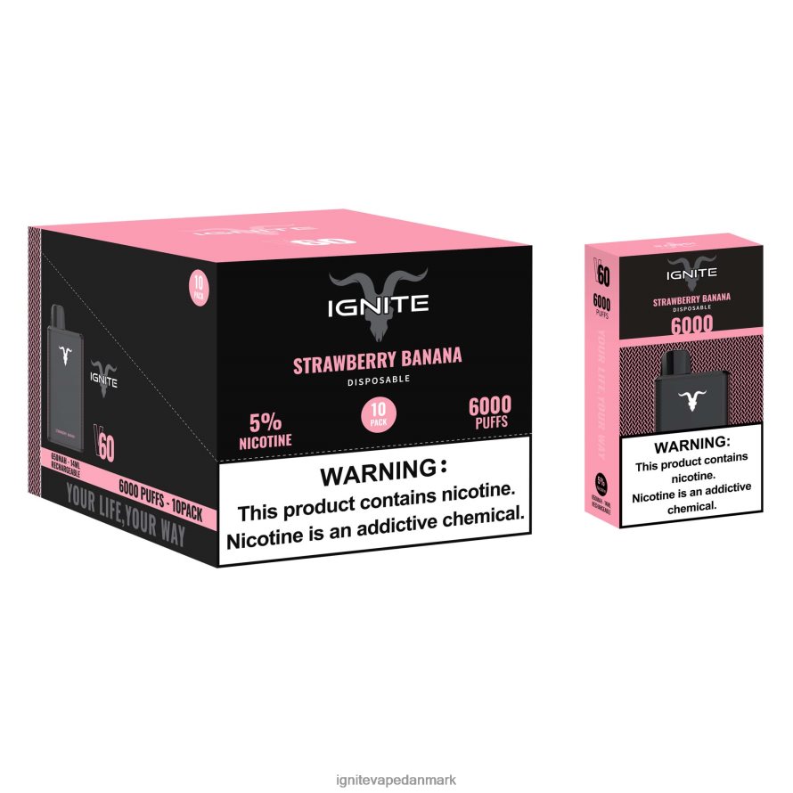 IGNITE V60 vape pen 10-pak jordbær kiwi 4BPLPD26 Ignite Vape Reviews