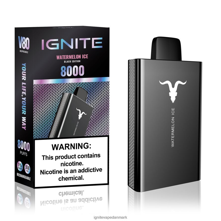 IGNITE V80 vape pen jordbær kiwi 4BPLPD51 Ignite Danmark