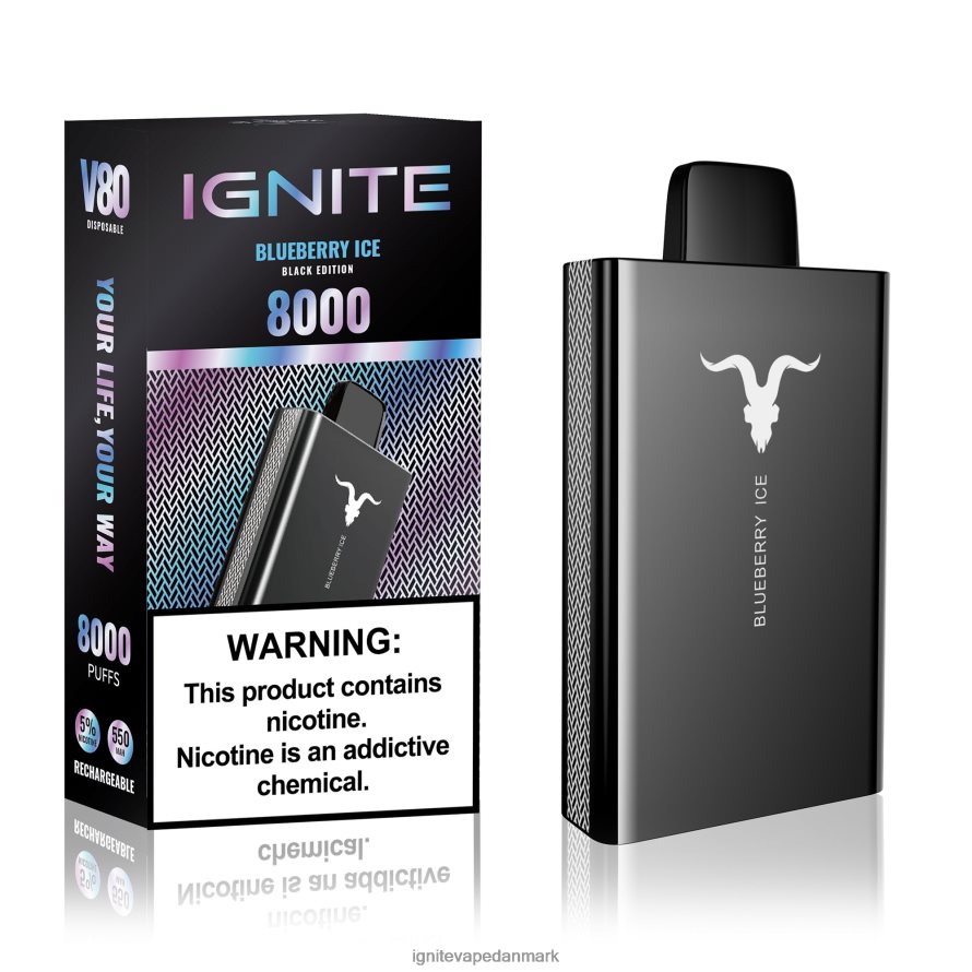 IGNITE V80 vape pen jordbær kiwi 4BPLPD51 Ignite Danmark