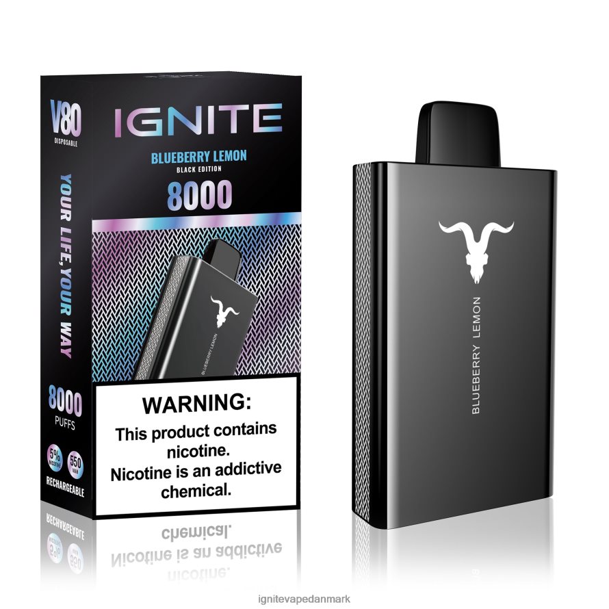 IGNITE V80 vape pen jordbær kiwi 4BPLPD51 Ignite Danmark