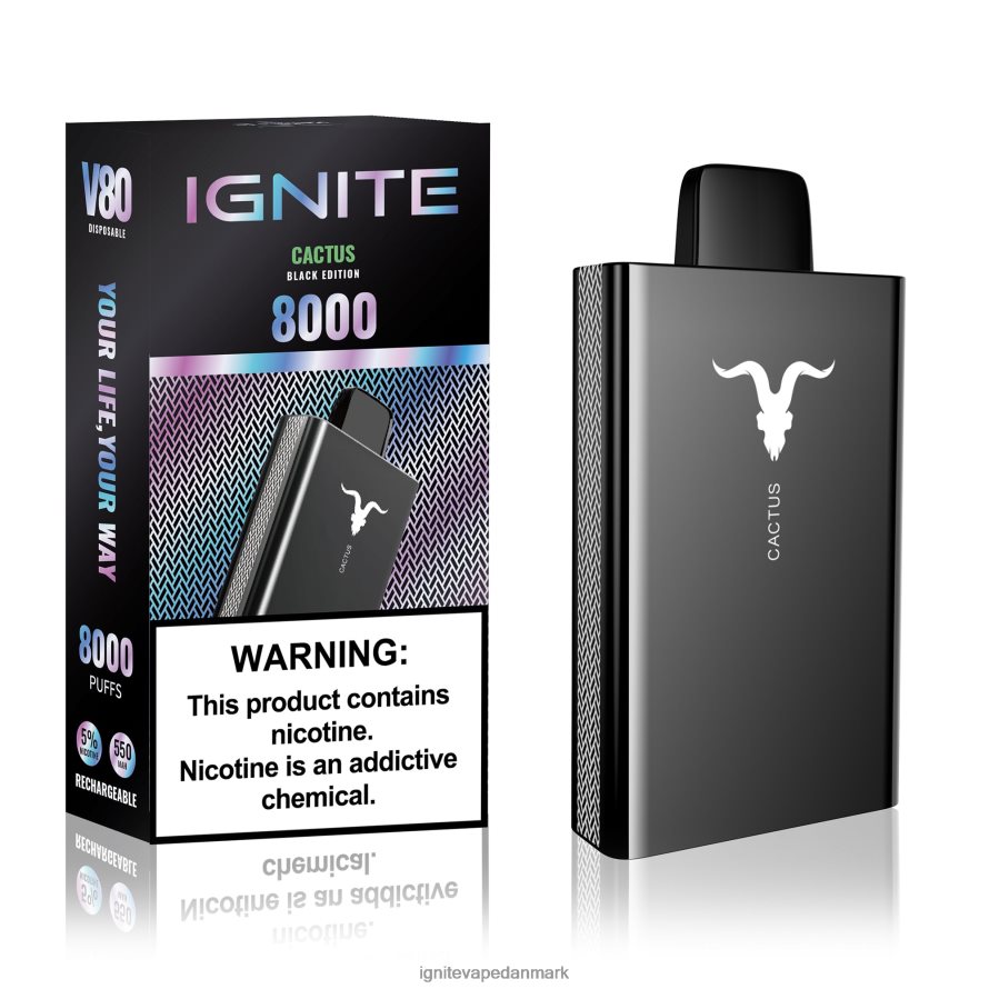 IGNITE V80 vape pen jordbær kiwi 4BPLPD51 Ignite Danmark